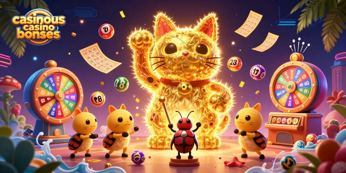 Immerse in casinous casino bonuses with a dynamic scene of golden fireflies and engaging lottery elements.