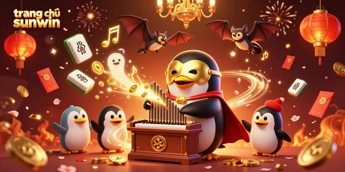A dynamic scene depicting the vibrant "trang chủ sunwin" filled with golden elements and exciting casino-related imagery, highlighting the latest online games.
